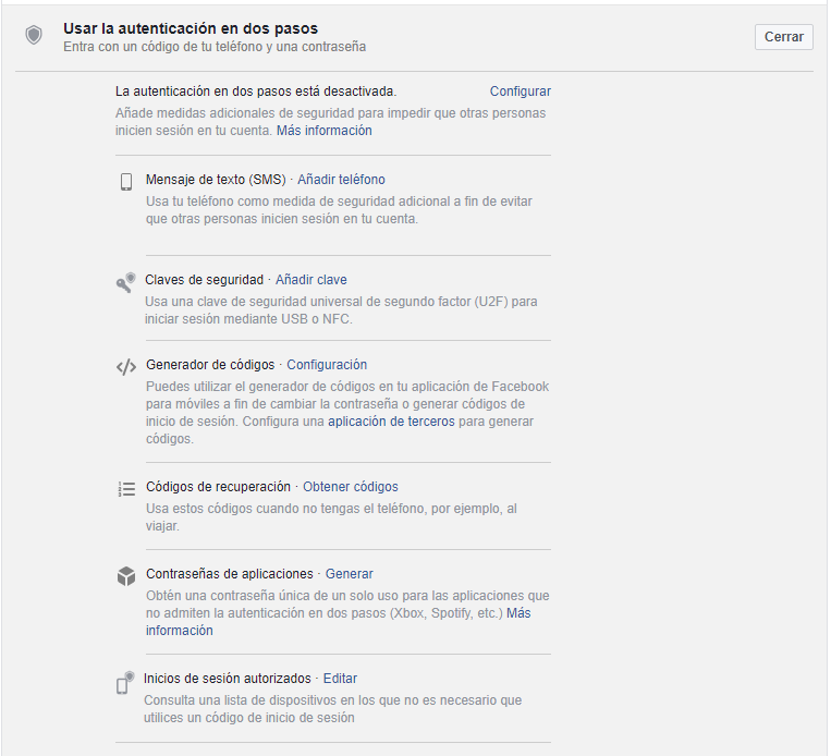 Seguridad de factores en Facebook - Blog Rolón Dávila